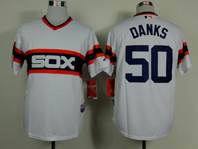 Men Chicago White Sox #50 Danks White MLB Jerseys->chicago white sox->MLB Jersey